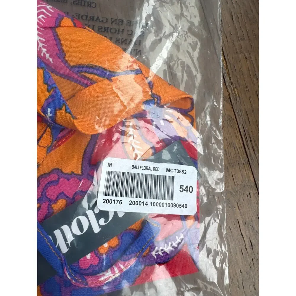 ModCloth Bohemia Bound Peplum Tank Top Orange Bali Floral Women's M NWT